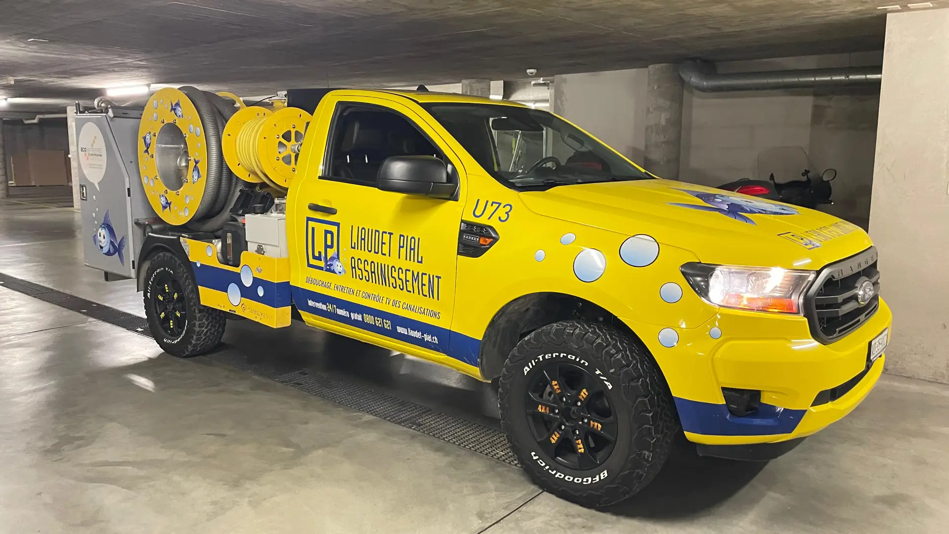 Here, one of our emergency vehicles ready for action, even in the most unusual environments.